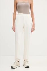 Guess pantaloni de trening ROBERTA culoarea bej, cu imprimeu, V5RB13 KC3D2 PPYA-SPD0BT_01X (V5RB13.KC3D2)