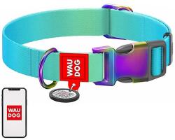 WAU DOG Nylon kutyanyakörv QR kóddal WAUDOG 15 mm széles, 25-35 cm hosszú kék (46522)