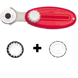 NT Cutter Set cutter cu lama disc Ø28mm - NT Cutter Japan + set 2 lame ondulate+ set 2 lame cu taiere perforata (RO-2P + BS-28P + BW-28P)