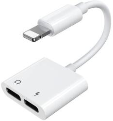 JOYROOM Lightning - 2x Lightning fejhallgató audio adapter és töltő, fehér (S-Y104) (S-Y104)