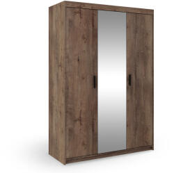  ELENAS háromajtós ruhásszekrény tükörrel 133 x 190 x 53 cm - lefkas tölgy (10000093667)
