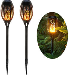 Kültéri napelemes lámpa, kerti LED világítás 2700K meleg fényű 2db-os kiszerelés (DC-879-2700K-WARM-12LED)