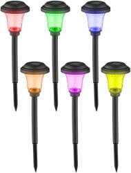 Kültéri napelemes lámpa, kerti LED világítás RGB színes 6db-os kiszerelés (DC-878-RGB-COLOR)