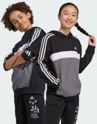 Adidas Tiberio 3-Stripes Colorblock Fleece Hoodie Kids 13/14 ÉVES fehér|fekete|szürke