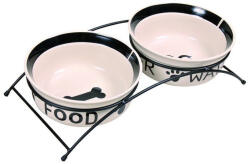 TRIXIE kerámia tál szett 2x1, 6l/20cm fehér/fekete (24642)