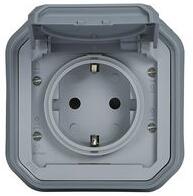 Legrand Plexo55 162 dugalj földelt csapófedéllel szürke IP55 süllyesztett csavaros LEGRAND - 069833L (069833L)