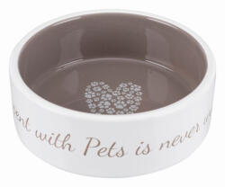 TRIXIE Pet´s Home kerámia tál 0, 3l/12cm krém/barna (25053) - webshop