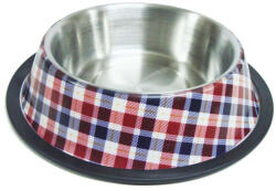 Raintech International fém etetőtál gumiperemmel, kockás mintával, 0, 7l /