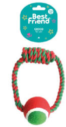  Karácsonyi rágókötél labdával, 20cm, 135g - webshop