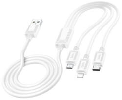 hoco. X74 3in1 Lightning - Type-c - Micro Usb Kábel 1 Méter Fehér