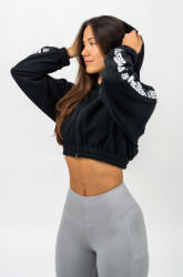 NEBBIA Hanorac pentru femei ICIC Cropped Zip-Up Hoodie black L