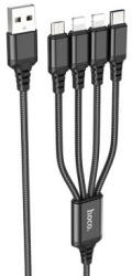 hoco. X76 4in1 Lightning - Lightning - Type-c - Micro Usb Kábel 1 Méter Fekete
