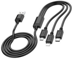 hoco. X74 3in1 Lightning - Type-c - Micro Usb Kábel 1 Méter Fekete