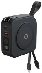 Mobile Origin 10000mAh Powerbank és 20W hálózati töltő adapter beépített Lightning és USB-C kábellel, fekete (PBT-02L-BLK)