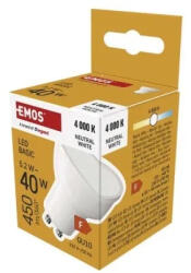 EMOS ZL8F23 LED izzó Basic MR16 / GU10 / 5, 2W (40W) / 450lm / Természetes fehér (EMOS-ZL8F23)