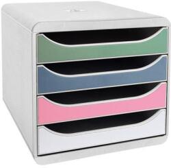 Exacompta Irattároló, műanyag, 4 fiókos, EXACOMPTA "Big-Box Plus AutentiK (EX310303D) - pritone