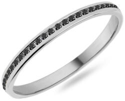  Női karikagyűrű fekete gyémántokkal 1, 8mm, fehérarany IZKR008A-F-B