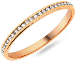 Női karikagyűrű moissanittal 1, 8 mm, rosé arany IZKR008R-F-MS