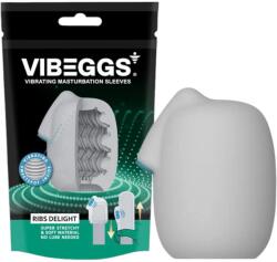 VIBEGGS Ribs Delight - vibrációs tojás maszturbátor (fehér) - sexshopcenter