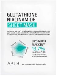 APLB Glutathione Niacinamide Sheet Mask - Világosító Arcpakolás 1db/25ml
