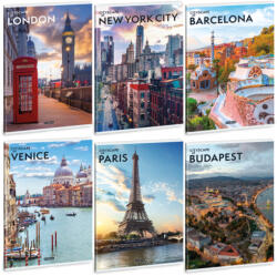 Ars Una A4 extra kapcsos füzet, vonalas Cityscape (5482) 25 (53114822)