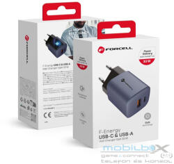Forcell F-ENERGY GaN VT-31 travel charger Type C + USB A PD QC4.0 3A 33W gray