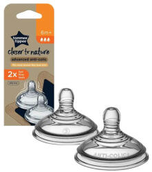 Tommee Tippee Advanced Anti-Colic Gyors Folyású Cumisüveg Cumi 2db BPA Mentes Szilikon Etetőcumi 6 Hónapos Kortól (5010415212245)