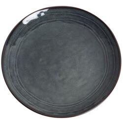Yala Vintage kerámia lapostányér - 21, 4x2, 7 cm - sötétzöld mázas (Q171179)