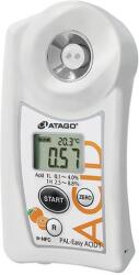 ATAGO PAL-Easy ACID1 Master Kit citrusfélék digitális refraktométer savtartalom (0, 1-4％) mérésére, 100 mérés rögzítése, NFC adatátvitel (7301)
