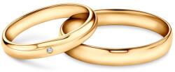 SAVICKI Verighete Fairytale: aur, diamant de laborator, semicirculare, 3 mm și 4 mm
