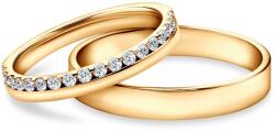SAVICKI Verighete Dream: aur, diamante de laborator, plate, 3 mm