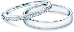 SAVICKI Verighete Share Your Love: aur alb, diamante de laborator, plate, 1, 5 mm și 3 mm
