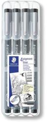 STAEDTLER Tusfilc készlet, STAEDTLER "Pigment Liner 308", fekete (TS308WP4) - fiorex