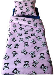  2 részes Ovis ágynemű huzat szett - Rózsaszín Pöttyös Panda mintával - 90x130 cm
