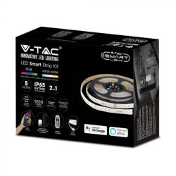 V-TAC LED Szalag szett RGB + 3 az 1-ben Alexa és Google Home kompatibilis 5050 15W/M IP65 5m - 2910 (2910)