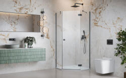 Radaway Essenza Brushed GunMetal ? PTJ ? szögletes ? szálcsiszolt fegyvermetál zuhanykabin 80x90 átlátszó (12984)