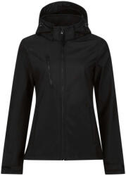 Regatta levehető kapucnis, 3 rétegű Női softshell dzseki, RETRA702, Black/Black-14 (retra702bl-bl-14)