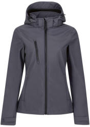 Regatta levehető kapucnis, 3 rétegű Női softshell dzseki, RETRA702, Seal Grey/Black-18 (retra702sg-bl-18)
