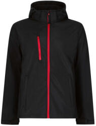 Regatta levehető kapucnis, 3 rétegű férfi softshell kabát, RETRA701, Black/Classic Red-M (retra701bl-cre-m)