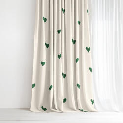 Goldea draperie 100% bumbac - inimioare pe fildeș 200x150 cm