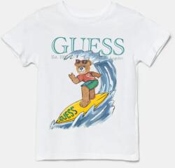 GUESS gyerek pamut póló fehér, nyomott mintás, N5GI04 K8HM4 - fehér 118-122