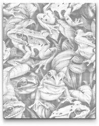 PontPöttyöző - Színes varangyok Méret: 40x50cm, Keretezés: Kartonlemezen, Szín: Kék