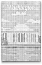  PontPöttyöző - Washington, Egyesült Államok Méret: 40x60cm, Keretezés: Kartonlemezen, Szín: Kék