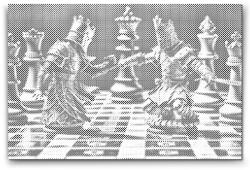  PontPöttyöző - Sakk játék Méret: 40x60cm, Keretezés: Műanyagtáblával, Szín: Fekete