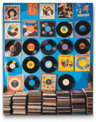  Festés számok szerint - Vinil lemezek a falon Méret: 40x50cm, Keretezés: Keret nélkül (csak a vászon)