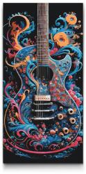  Festés számok szerint - Színes gitár Méret: 40x80cm, Keretezés: Műanyagtáblával