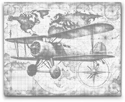  PontPöttyöző - Kétfedelű repülőgép Méret: 30x40cm, Keretezés: Keret nélkül (csak a vászon), Szín: Zöld