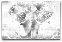 PontPöttyöző - Színes elefánt és pillangók Méret: 40x60cm, Keretezés: Műanyagtáblával, Szín: Kék