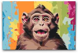  Festés számok szerint - Vidám majom Méret: 40x60cm, Keretezés: Kartonlemezen