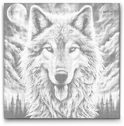  PontPöttyöző - Színes farkas Méret: 50x50cm, Keretezés: Kartonlemezen, Szín: Piros